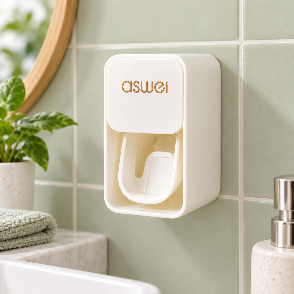 Dispensador de Pasta Dental en ambiente de hogar — Vendalia