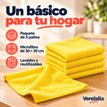Paquete de cinco paños amarillos de microfibra — portada Vendalia