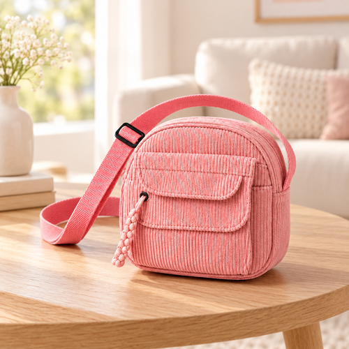 Bolsa Tipo Bandolera Acolchada Rosa en ambiente Vendalia