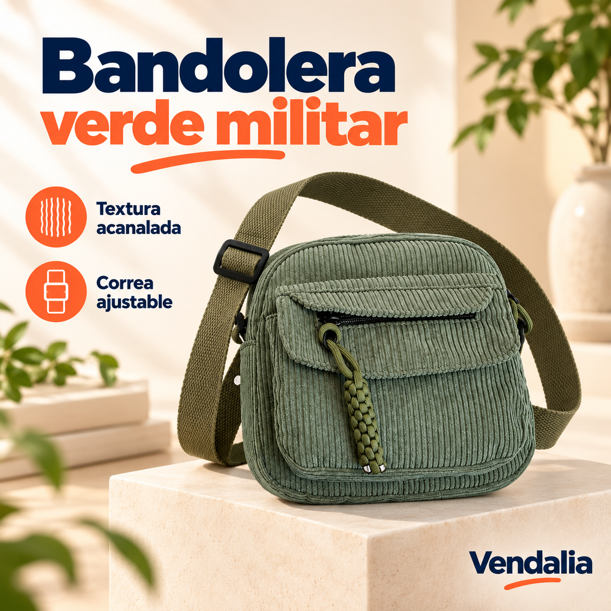 Bandolera verde militar — portada Vendalia
