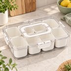 Organizador hermético con 8 compartimentos desmontables en ambiente de hogar — Vendalia
