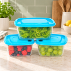 Set de 3 Contenedores Herméticos azul en ambiente de hogar — Vendalia