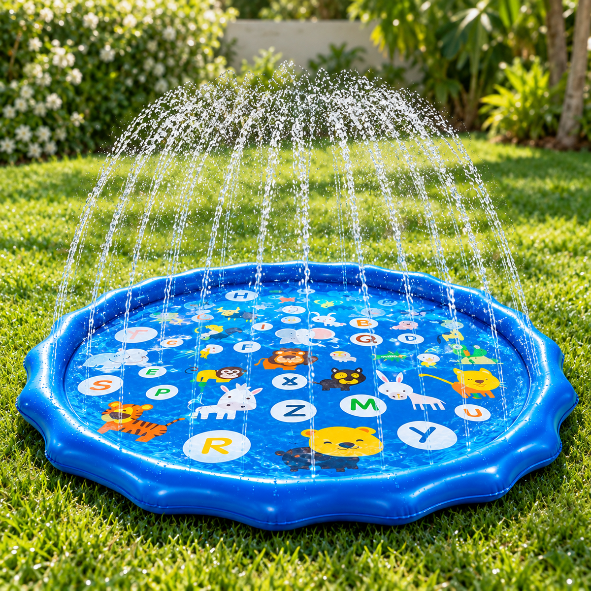 Chapoteadero inflable efecto fuente en ambiente de hogar — Vendalia