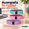 Set de tres bandas textiles verde agua, rosa y morada — Vendalia
