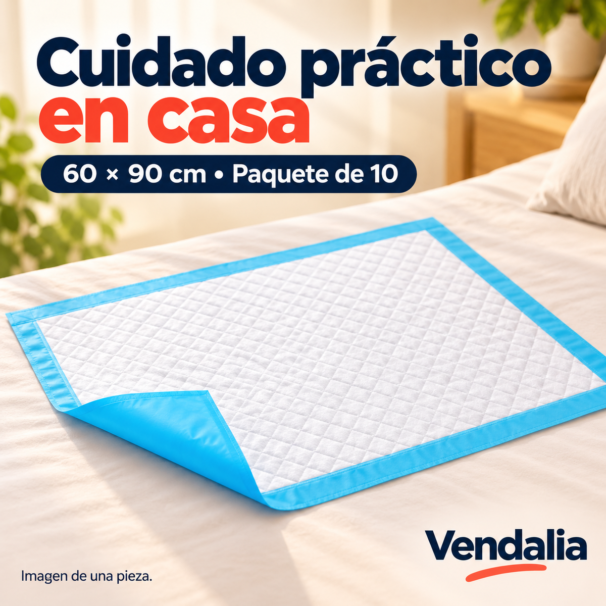 Empapadores desechables 60 × 90 cm — Vendalia. Imagen de una pieza