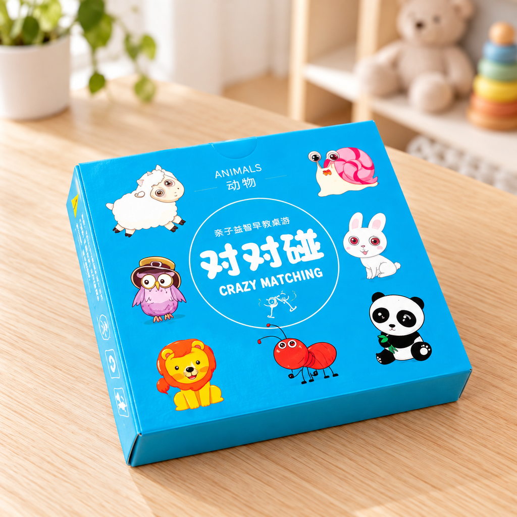Juego de cartas educativas para niños en ambiente de hogar — Vendalia. La fotografía muestra un ejemplo de diseño. El diseño se envía al azar, según disponibilidad.