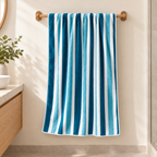 Toalla de Baño de Algodón Azul 135 x 70 cm · fotografía ambientada de Vendalia · SKU 53160