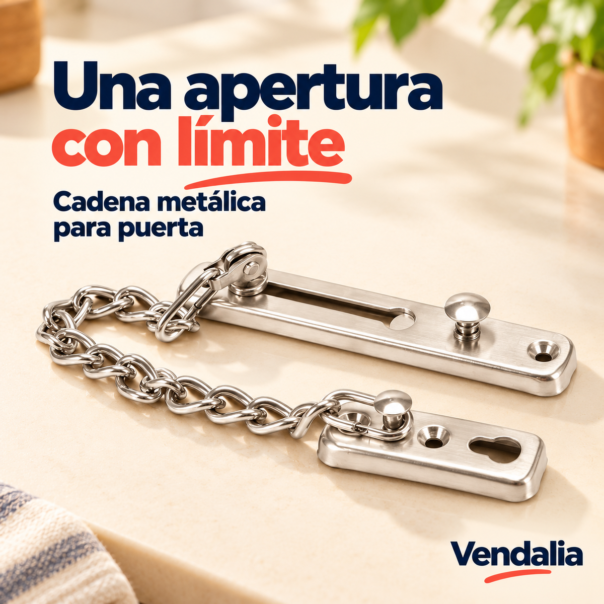Cadena metálica para puerta — Vendalia