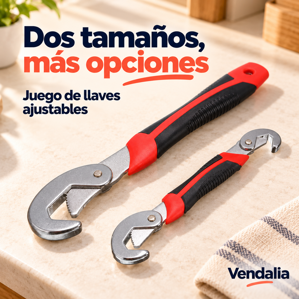 Juego de dos llaves ajustables rojo y negro — Vendalia