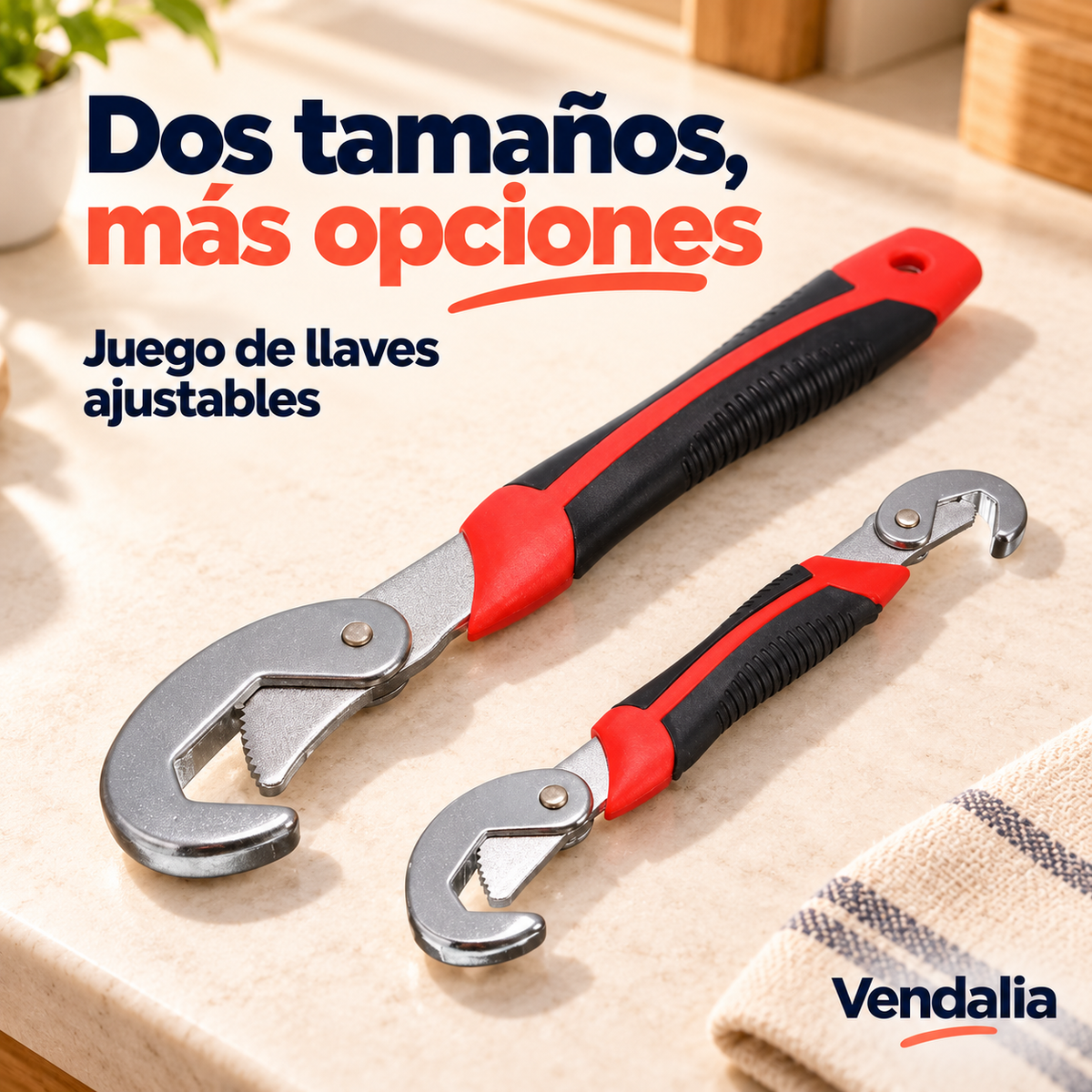 Juego de dos llaves ajustables rojo y negro — Vendalia