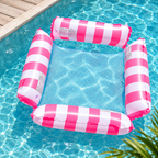 Flotador inflable tipo hamaca para alberca — Rosa con blanco — SKU 53245