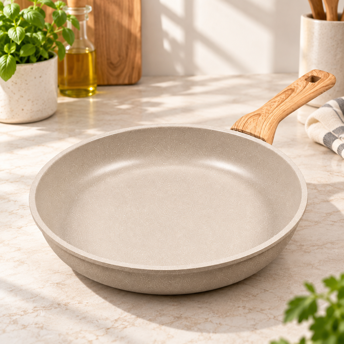 Sartén Antiadherente de 26 cm con Mango Ergonómico en ambiente de hogar — Vendalia