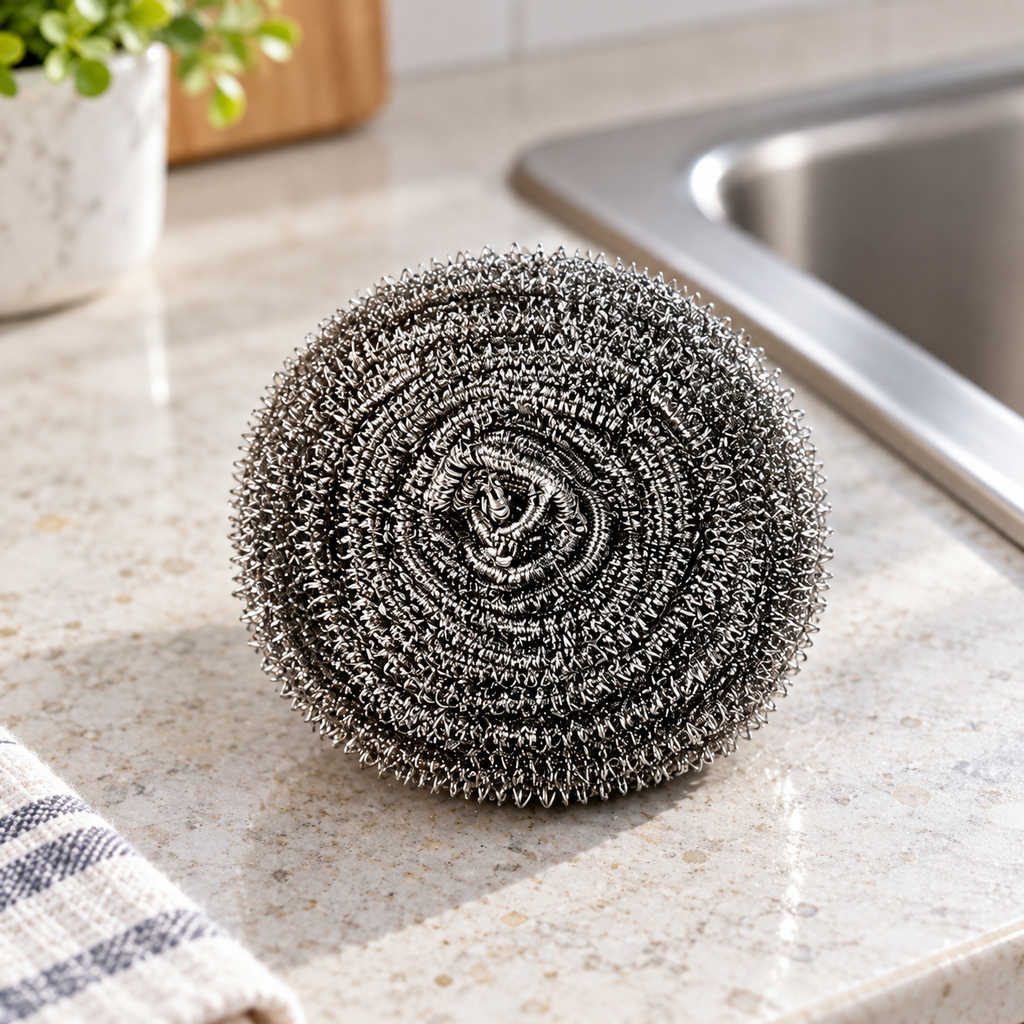 Fibra Metálica de Acero Inoxidable para cocina en ambiente de hogar — Vendalia