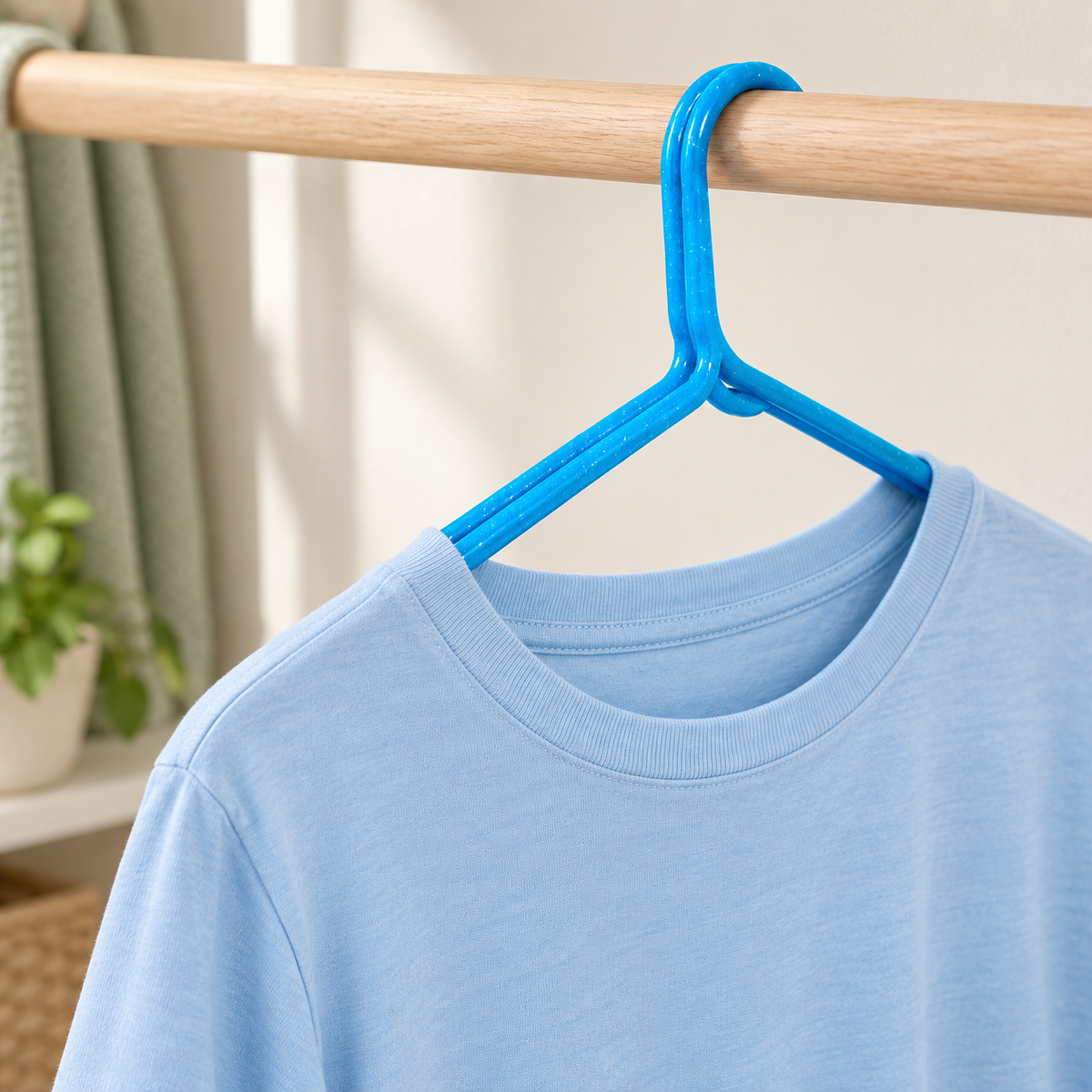 Set de Ganchos para Ropa de Plástico Antideslizante (10 piezas) en ambiente de hogar — Vendalia