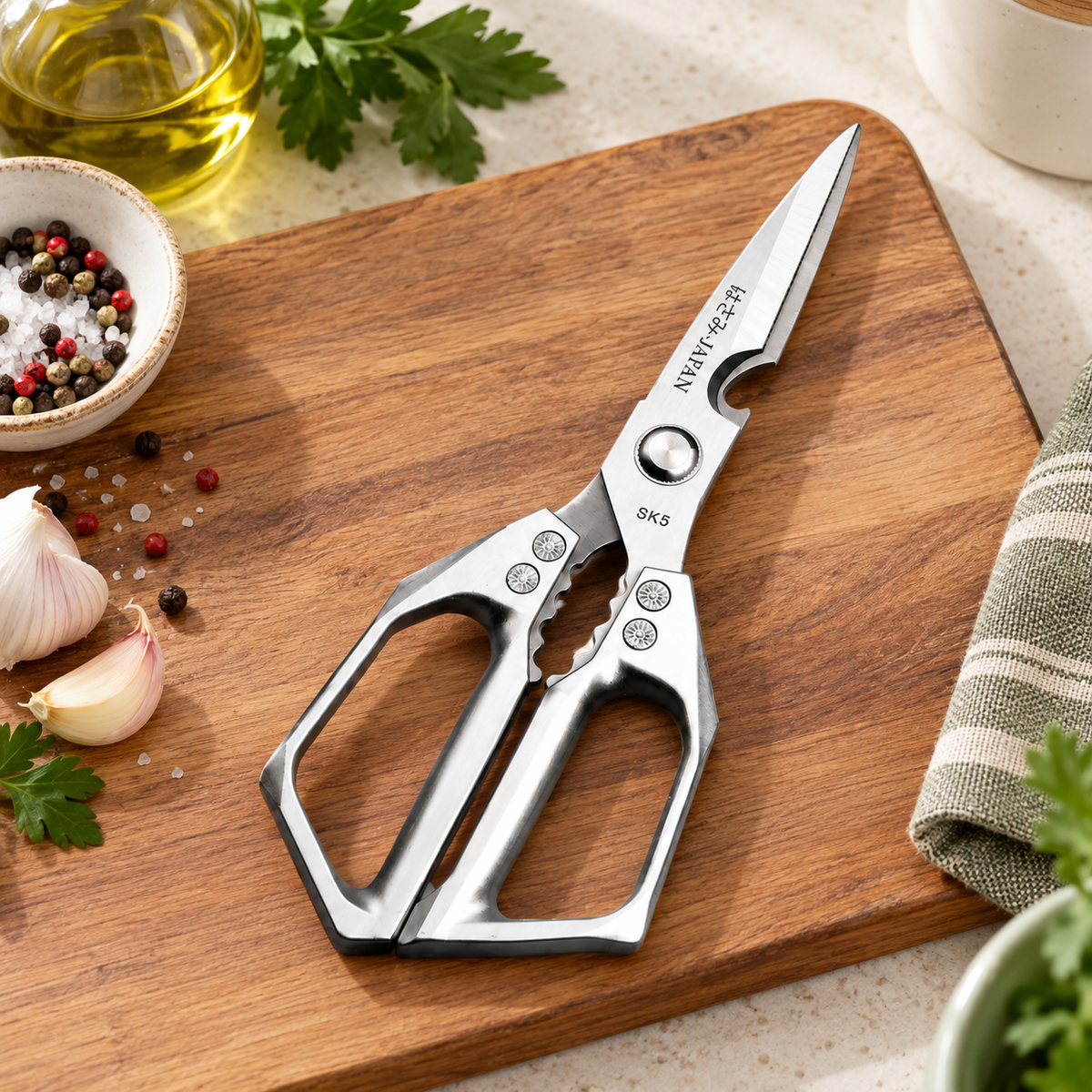 Tijeras de Cocina Multifuncionales · fotografía ambientada de Vendalia · SKU 53318