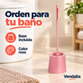 Cepillo para baño con base rosa · Vendalia