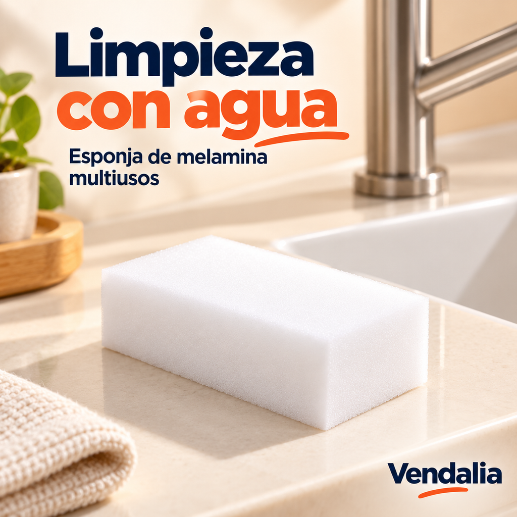 Esponja blanca de melamina, portada Vendalia
