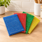 Esponjas Abrasivas Multiusos de Colores · Paquete de 4 piezas en ambiente de hogar — Vendalia