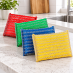 Fibras Abrasivas de Colores para Limpieza · Paquete de 4 piezas en ambiente de hogar — Vendalia