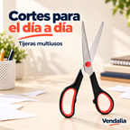 Tijeras negras con rojo de acero inoxidable — Vendalia