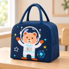 Lonchera Infantil Térmica con Diseño de Oso Espacial en ambiente de hogar — Vendalia