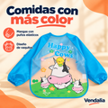 Babero de mangas azules con estampado Happy Cows · Vendalia
