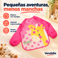 Babero rosa con jirafa y mangas — portada Vendalia