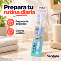 Cepillo dental: ejemplo de una pieza del paquete de 30 en colores surtidos — portada — Vendalia — SKU 53386