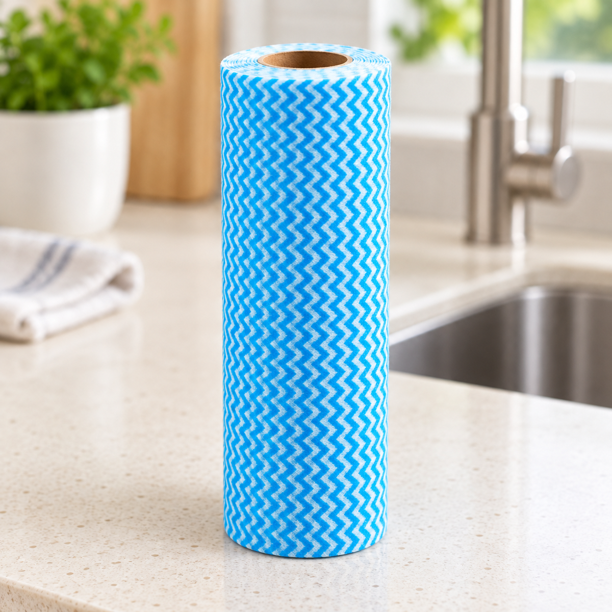 Rollo de paño limpiador multiusos reutilizable en ambiente de hogar — Vendalia