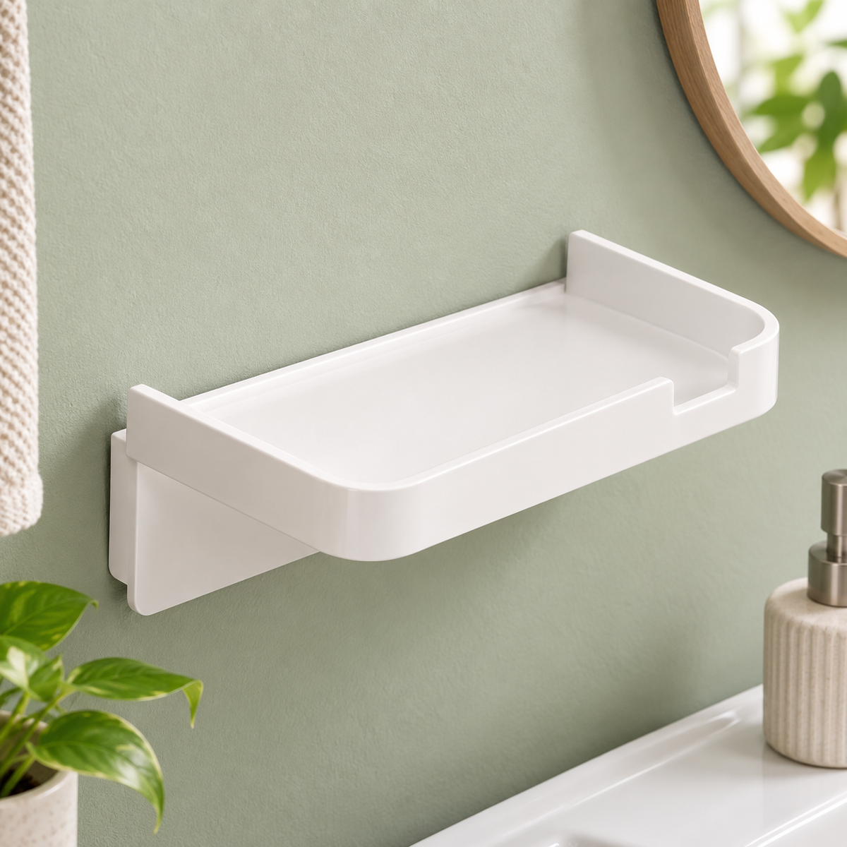 Repisa Organizadora de Pared Multiusos (Blanco) en ambiente de hogar — Vendalia