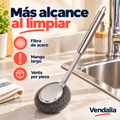 Cepillo metálico de cocina con mango plateado — Presentación Vendalia