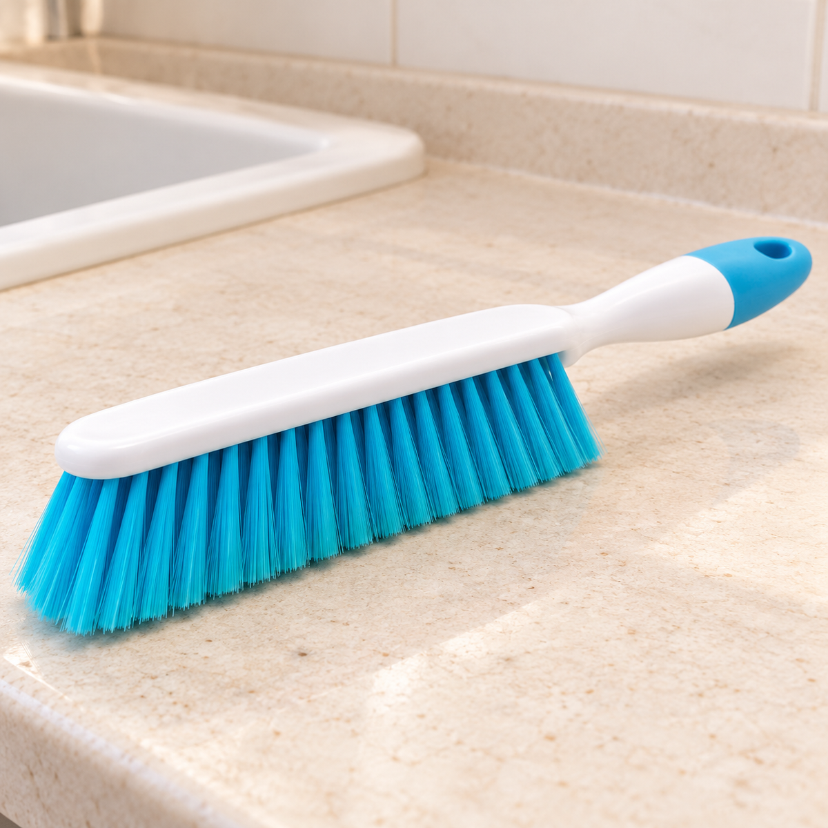 Cepillo multiusos de cuerpo blanco; venta por pieza en color al azar · detalle del producto
