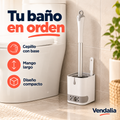 Cepillo de inodoro con base blanca y gris — portada Vendalia