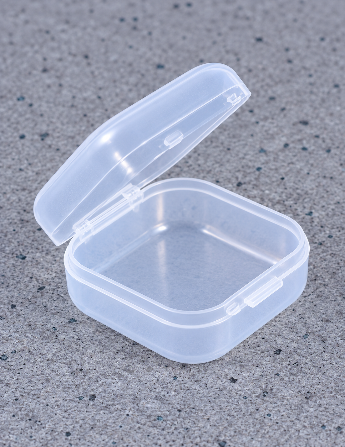 Caja transparente pequeña para joyería — detalle