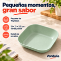 Mini plato cuadrado hondo verde pastel; muestra de una pieza del paquete de 10 — Vendalia