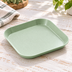 Mini plato cuadrado de plástico · 13.5 cm — Verde — SKU 53482