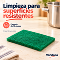 Fibra verde abrasiva · paquete de 10 piezas · Vendalia