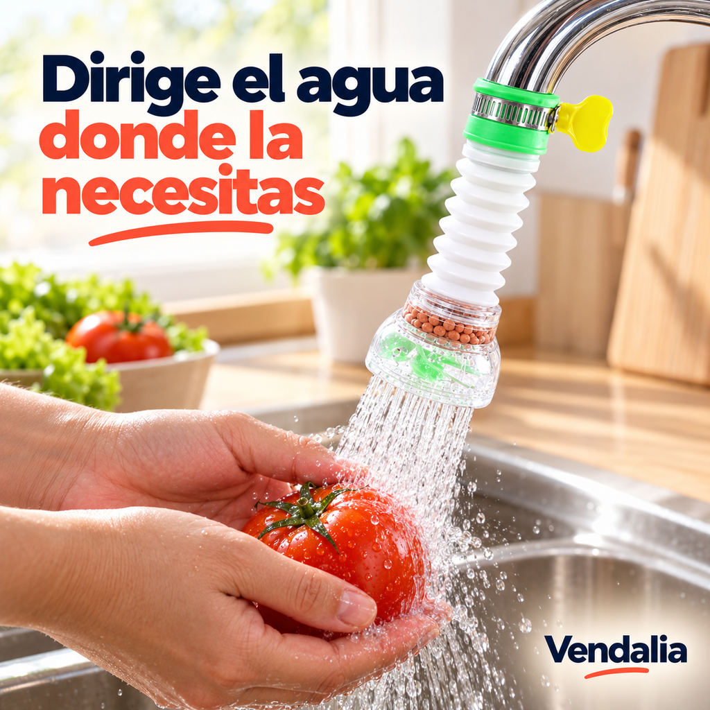 Extensor flexible para grifo con filtro · portada Vendalia