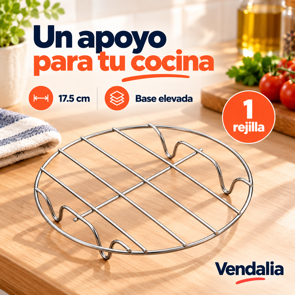 Rejilla metálica redonda de 17.5 cm — Portada Vendalia; venta por pieza