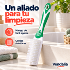 Cepillo manual verde y blanco para limpieza · Vendalia