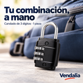 Tu combinación, a mano — Vendalia. Candado de 3 dígitos · 1 pieza
