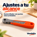 Destornillador de mango naranja con puntas intercambiables — Vendalia