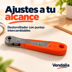 Destornillador de mango naranja con puntas intercambiables — Vendalia