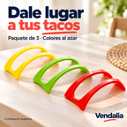 Dale lugar a tus tacos — Vendalia. Paquete de 3 · Colores al azar
