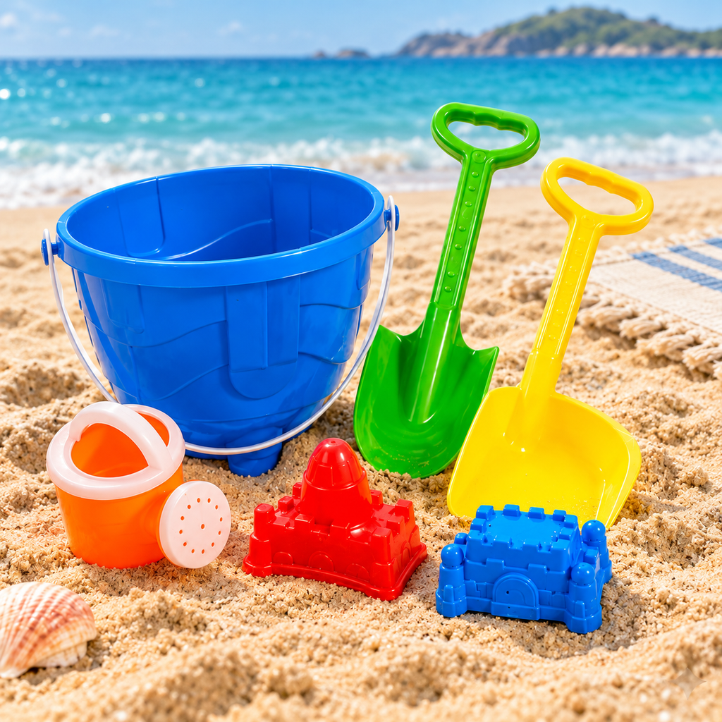 Set de Cubeta Playera con Accesorios para Arena en ambiente de hogar — Vendalia