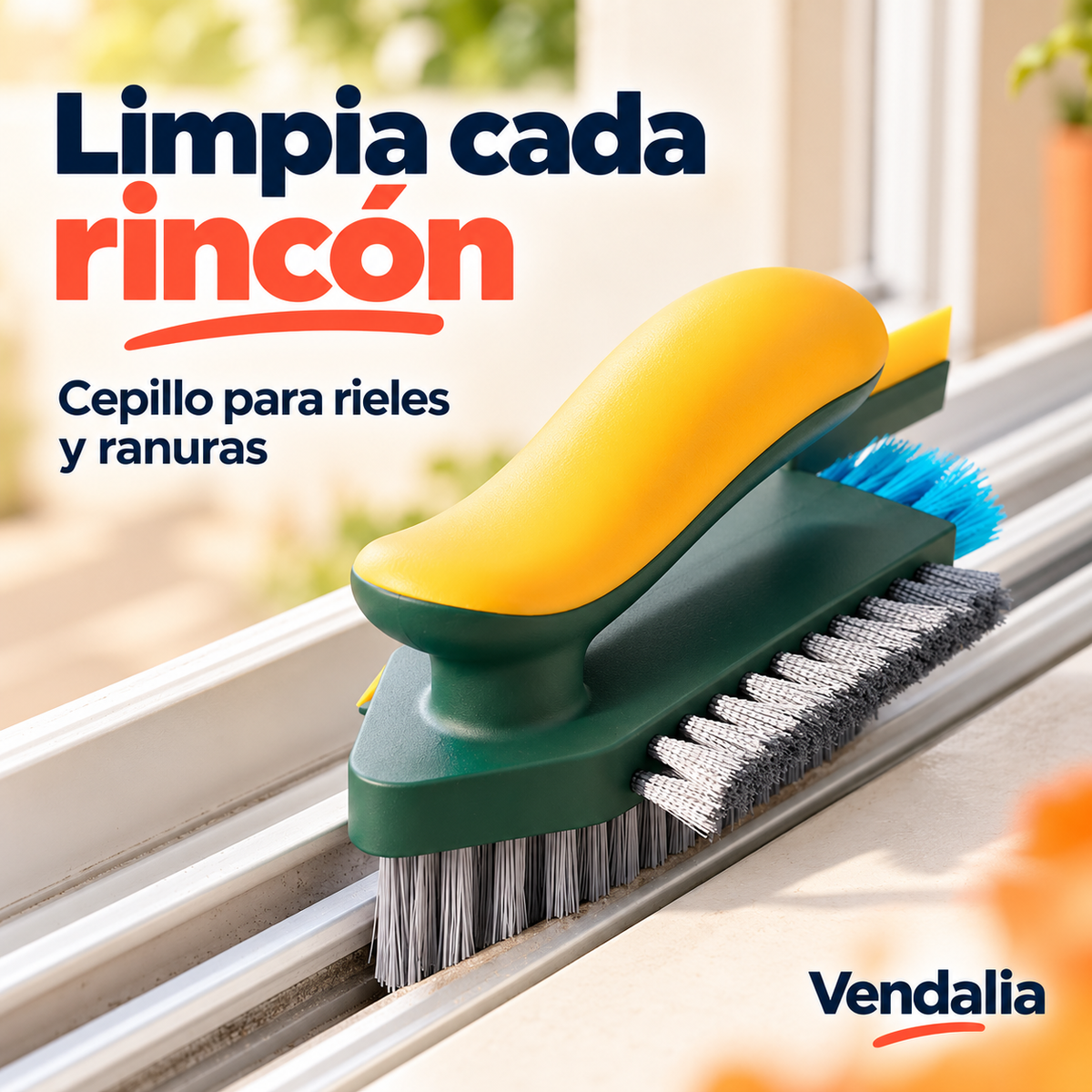 Cepillo verde y amarillo para rieles, portada Vendalia