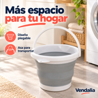 Cubeta plegable grande gris con blanco · Vendalia