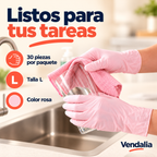Guantes rosas talla L, paquete de 30 piezas — portada Vendalia