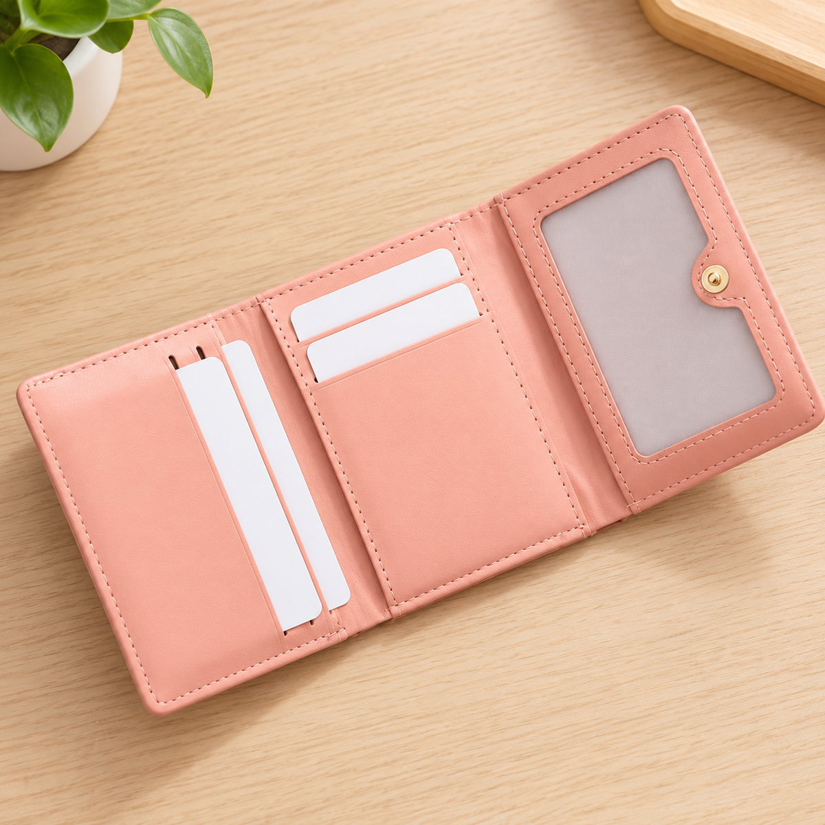 Cartera rosa con monedero — detalle — Vendalia — SKU 53787