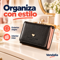 Cartera negra con interior rosa — portada — Vendalia — SKU 53788
